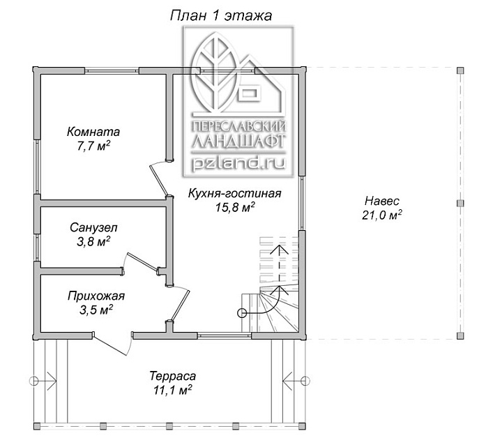 Дом каркас с навесом