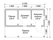Небольшая баня с верандой